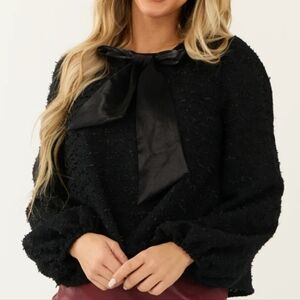 Able | textured tweed top